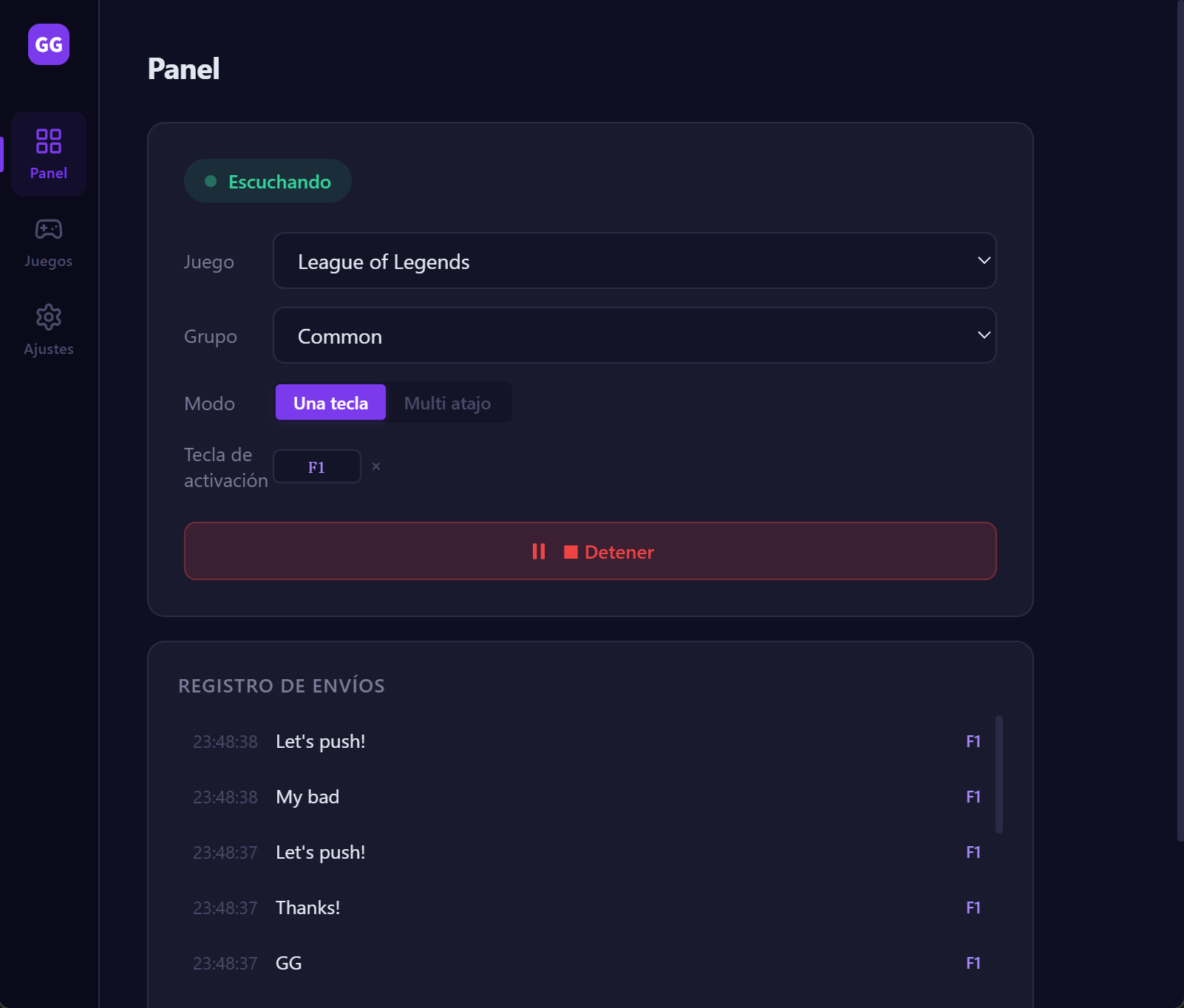 Lista de juegos en ggsay